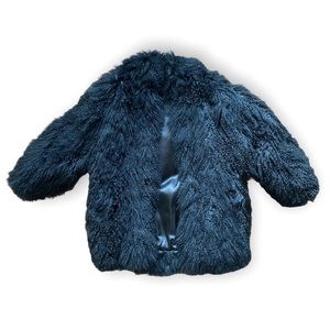 Tibet Lamb Shearling black long coat